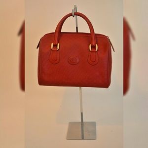 RARE AUTHENTIC VINTAGE Red Gucci Boston Bag